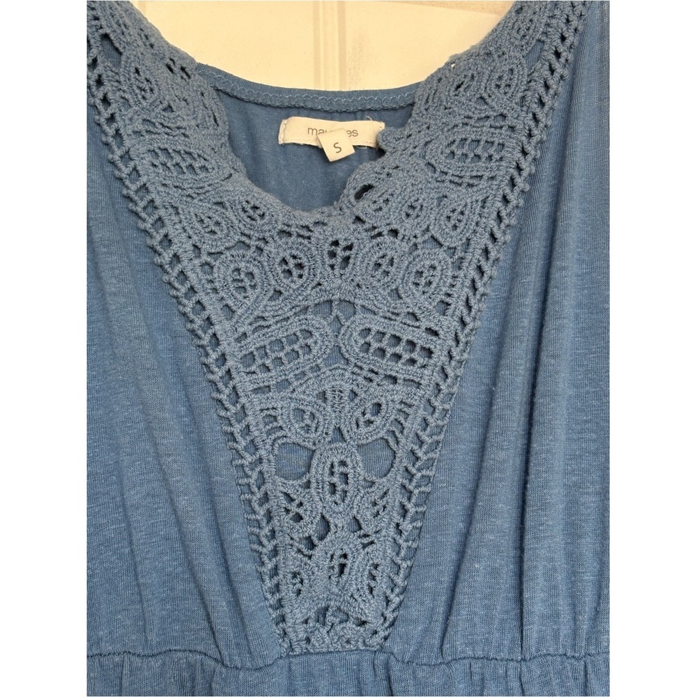 CLEARANCE-Maurices Navy Crochet-Trim Peplum Camisole - Picture 2 of 7